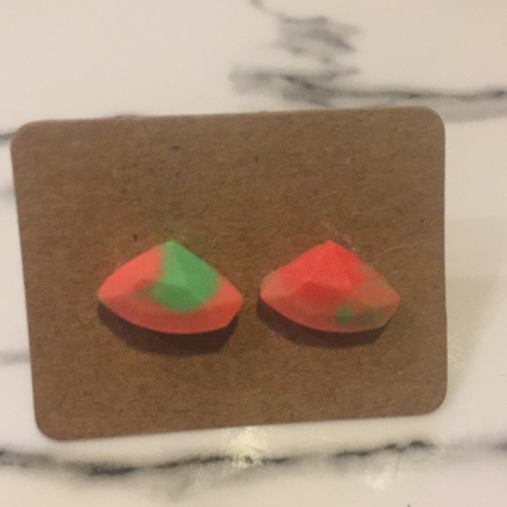Handmade Polymer Clay Earrings - Gemstone